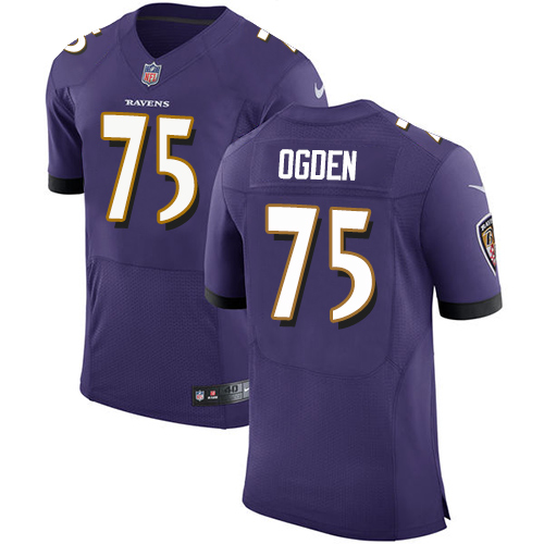 Nike Ravens #75 Jonathan Ogden Purple Team Color Men's Stitched NFL Vapor Untouchable Elite Jersey - Click Image to Close